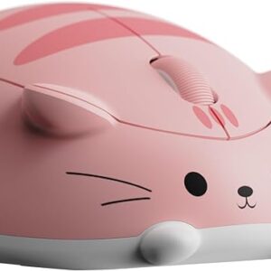 Akko Cat Theme Wireless Gaming Mouse, 2.4G GHz with a USB Receiver, Cute Optical Cordless Cartoon Mice for Computer/Laptop/Desktop/PC, Compatible with Mac/Win (Pink Angie)